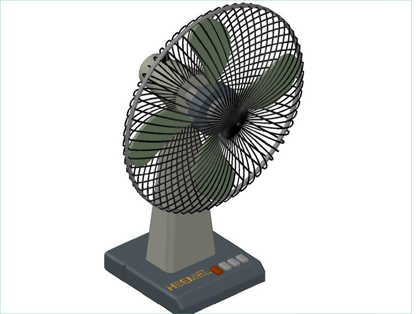 Table Fan 3D CAD Model Library GrabCAD