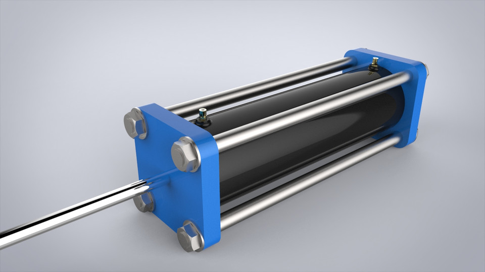 Hydraulic Cylinder 3D CAD Model Library GrabCAD