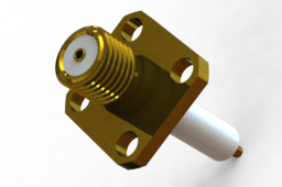 SMA RF connector 4 hole flange