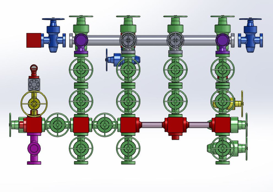 Choke & Kill manifold 3D CAD Model Library GrabCAD