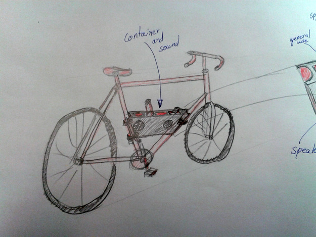 multiple container for bicycle sound system