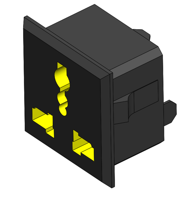 Universal Outlet Socket 3D CAD Model Library GrabCAD