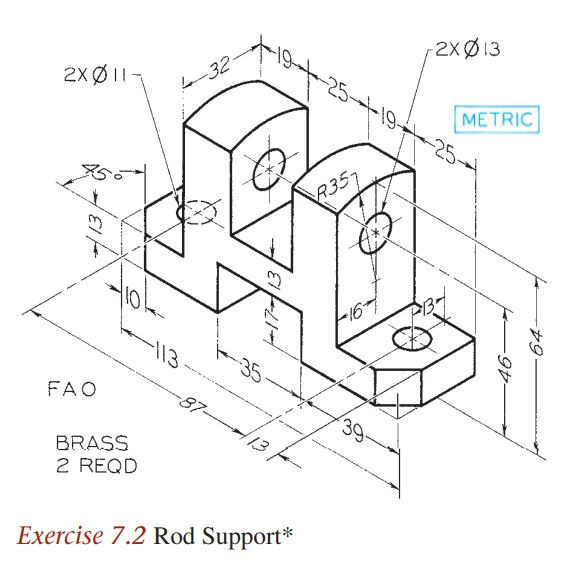 Rod Support 3D CAD Model Library GrabCAD