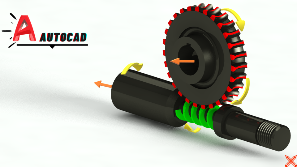 Worm gear Autocad 3D CAD Model Library GrabCAD