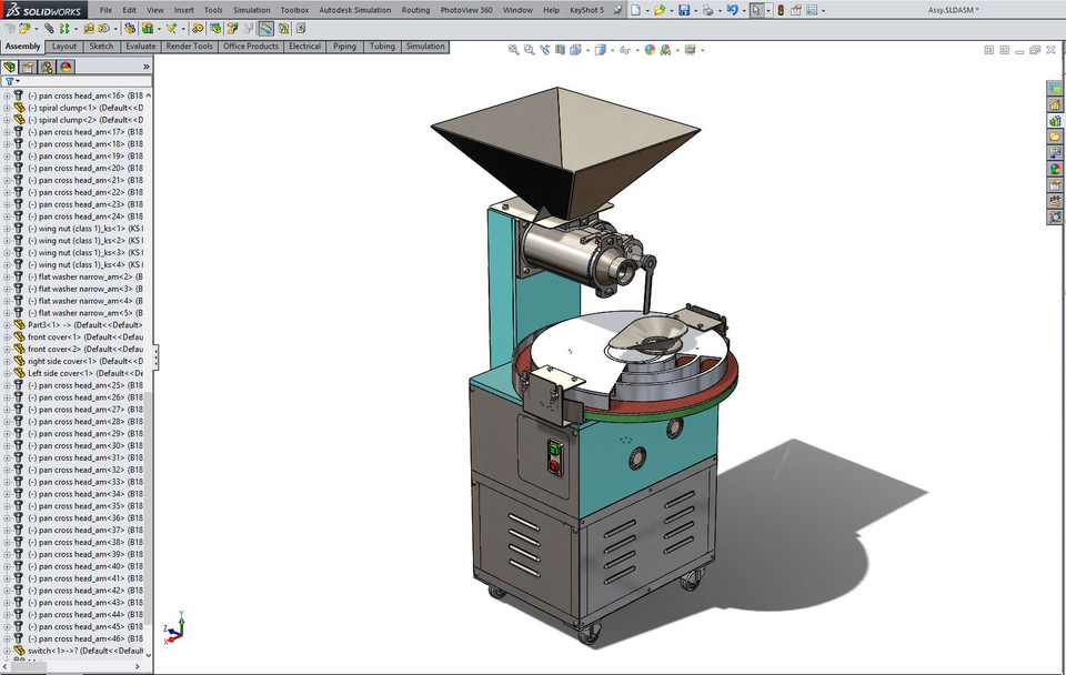 Dough Cutting & Rounder Machine for Flat Bread or Chapattis 3D CAD