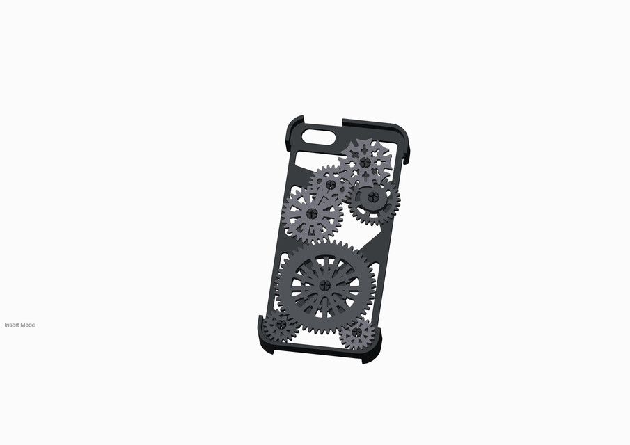gear train mobile case design 3D CAD Model Library GrabCAD