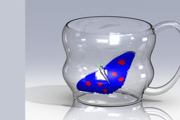 glass cup butterfly