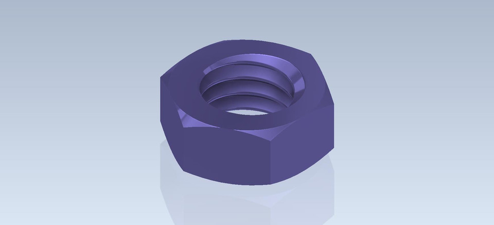 Studycadcam 3D CAD Exercise 818/ Simple Nut/ Tuerca/Autodesk Inventor Pro