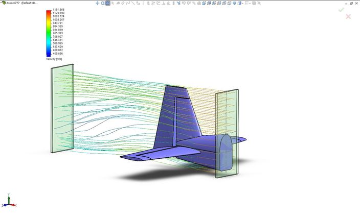 C.F.D Analysis ( air ) of the Vertical Stab of Paulo’s Extra 300 using FlowXpress