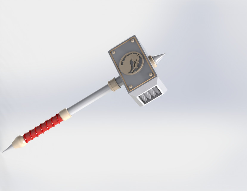 Shao Kahn's Hammer (Mortal Kombat) 3D CAD Model Library GrabCAD