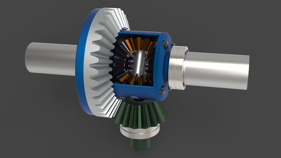 Differential gearbox 3D CAD Model Library GrabCAD