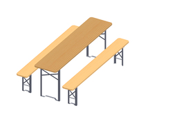 beer drinking set of trestle table and benches
