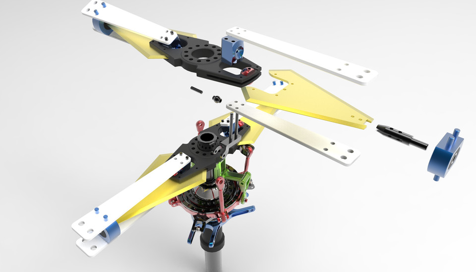 Helicopter main rotor Rotor principal d'hélicoptère 3D CAD Model