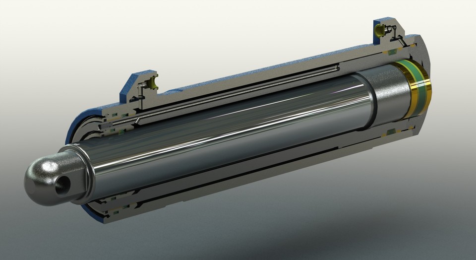 Hydraulic cylinder 3D CAD Model Library GrabCAD