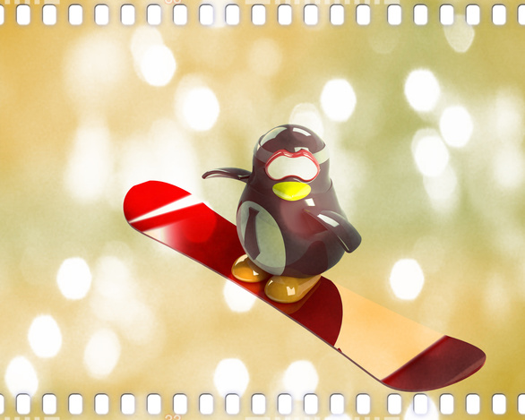 Snowboard Penguin