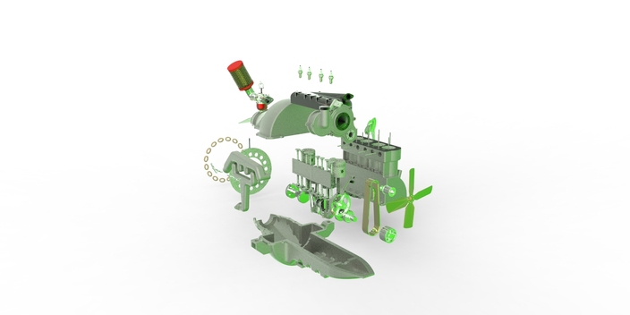 Keyshot animation FORD ENGINE