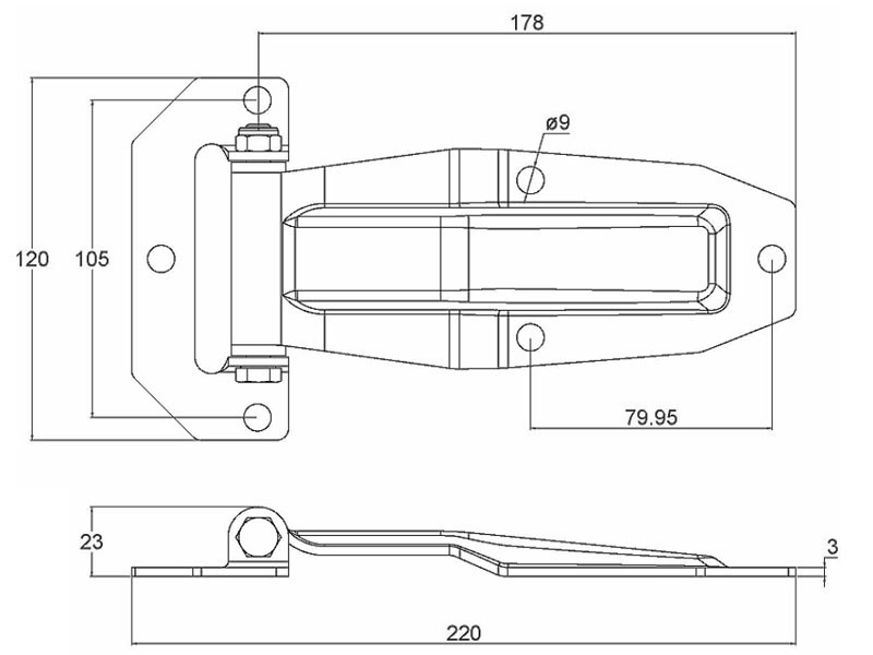 100.01.009 Side Door Hinge 3D CAD Model Library GrabCAD