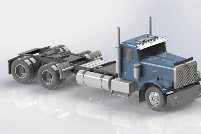 Freightliner Truck - STEP / IGES, SOLIDWORKS - 3D CAD model - GrabCAD
