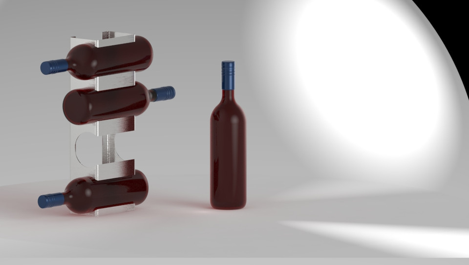 Wine bottles support by metalys