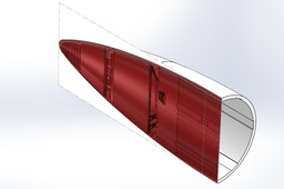 Schematic and out-of-scale projectile