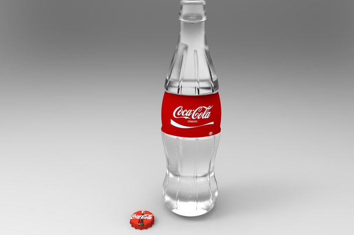 cola download model 3d coca bottle free cap wit  3D    model CAD  Bottle Coke  GrabCAD
