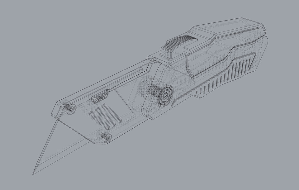 Box Cutter Knife 3D CAD Model Library GrabCAD