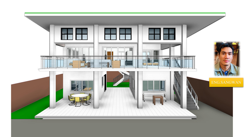 REVIT 2019 _ MODERN HOUSE 02 BY SANGWAN 3D CAD Model Library GrabCAD