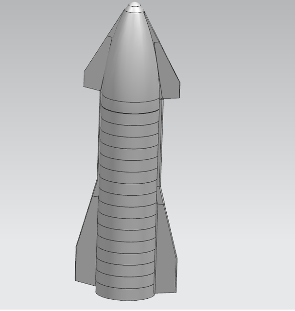 SpaceX SN3 Starship 3D CAD Model Library GrabCAD
