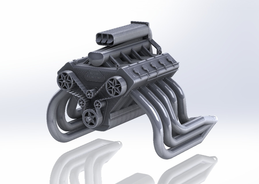 V10 engine 3D CAD Model Library GrabCAD