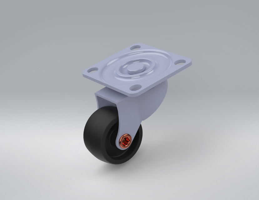 24MM Diameter Caster Wheel With Swivel Radius of 19MM 3D CAD Model