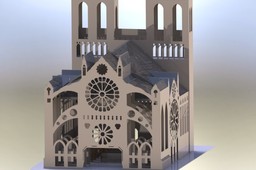 Notre Dame Cathedral sheet metal puzzle, 3d model, puzzle, sheetmetal