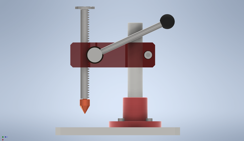 Manual punching machine with rack and pinion mechanism 3D CAD Model