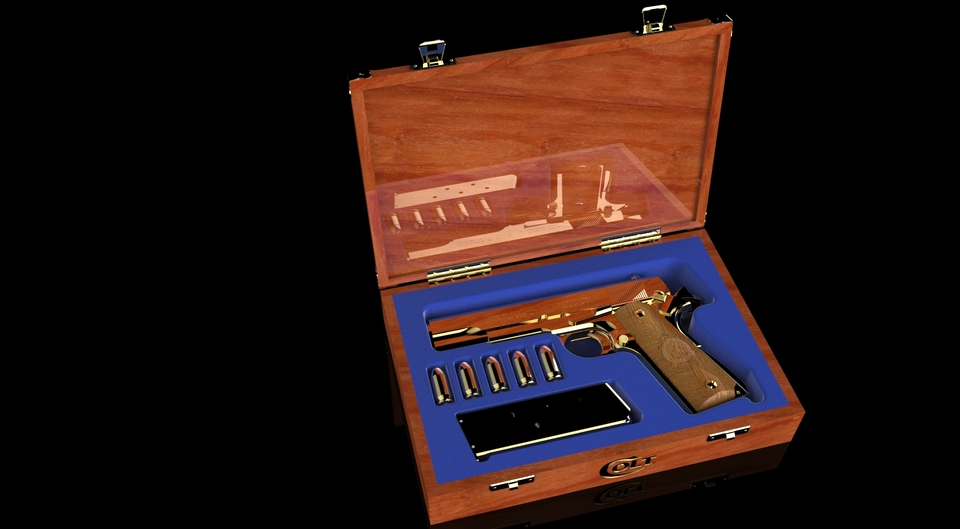 素敵な Colt M1911(M1911A1)専用 (GUNケース 高級木製化粧箱 その他