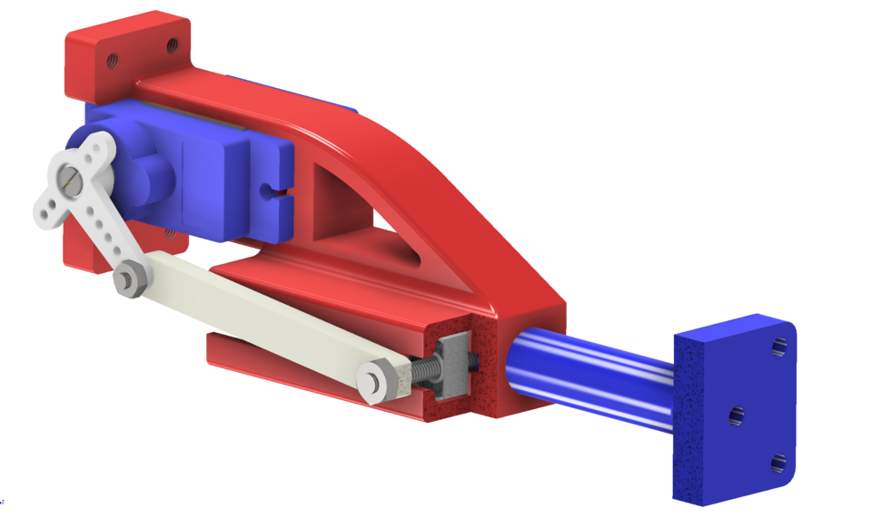 Linear motion with MG90s servo V.2 3D CAD Model Library GrabCAD