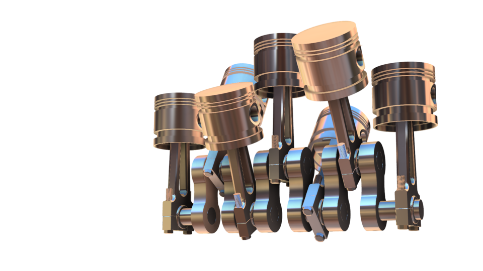 piston with connecting rod with crankshaft 3D CAD Model Library GrabCAD