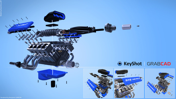 Chevrolet V8 Engine - Keyshot Rendering Challenge entry