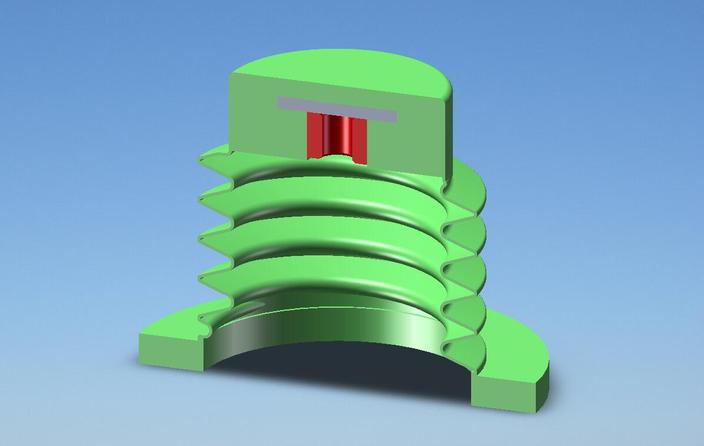 Rubber damper with metric connection