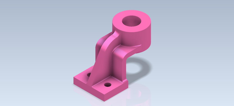 3D CAD Basic exercise/ Bearing Bracket/ Soporte de Cojinete/ Autodesk Inventor Pro