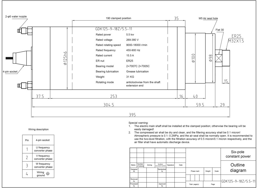 Constant Power Electric Spindle GDK series 3D CAD Model Library GrabCAD