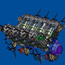 3 valves +   twin plugs engine