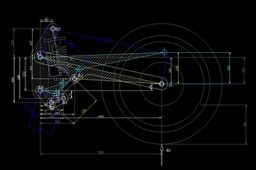 Motorcycle rear suspension kinematics scheme