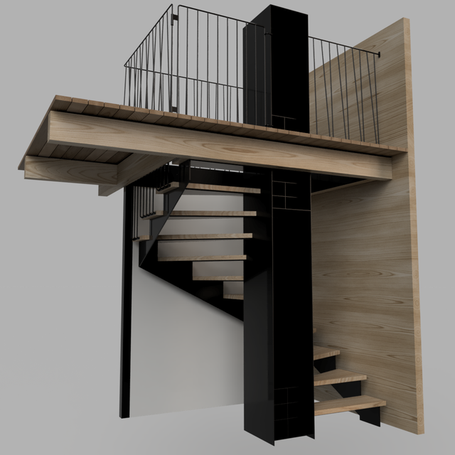 Escalier à Arbaz 3d Cad Model Library Grabcad