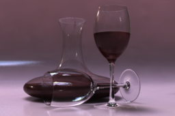 wine glasses with decanter