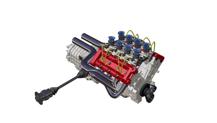 Sadev+Transmission H1V8 (hayabusa) + Gearbox sadev sl90-20 - STEP / IGES - 3D CAD model ...