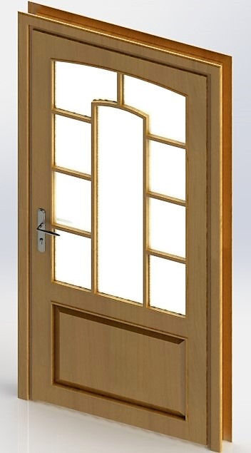 Wood Room Door Oda Kapisi 3d Cad Model Library Grabcad