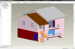 House in work with a spiral stairs