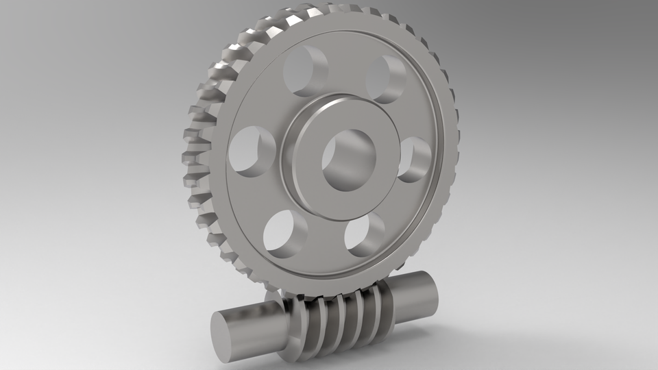 Worm Gear design and animate 3D CAD Model Library GrabCAD