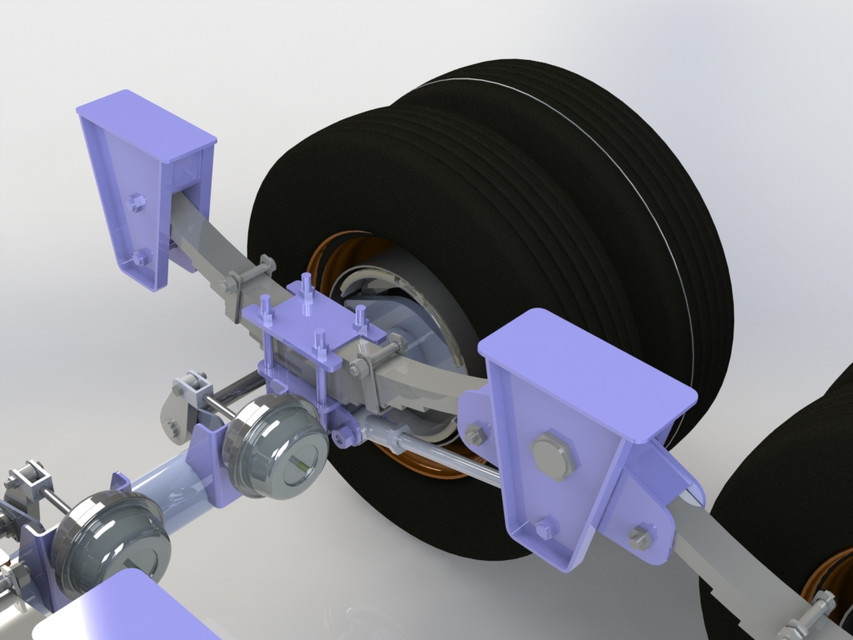 Trailer / SemiTrailer Rear Axle 3D CAD Model Library GrabCAD
