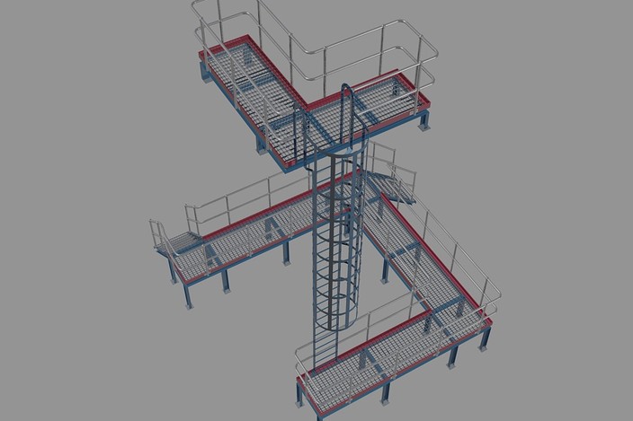Structural Steel Cat Ladder Platform - AutoCAD, Other - 3D CAD model