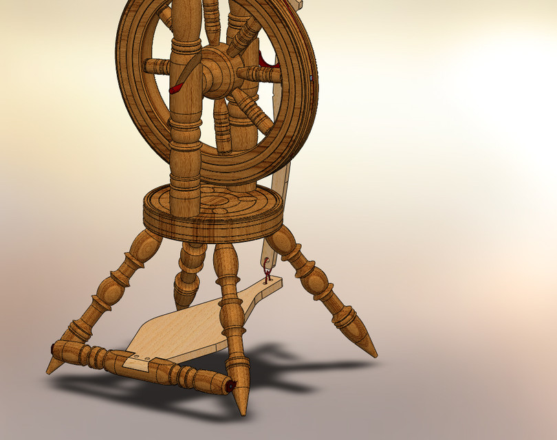 spinning wheel 3D CAD Model Library GrabCAD